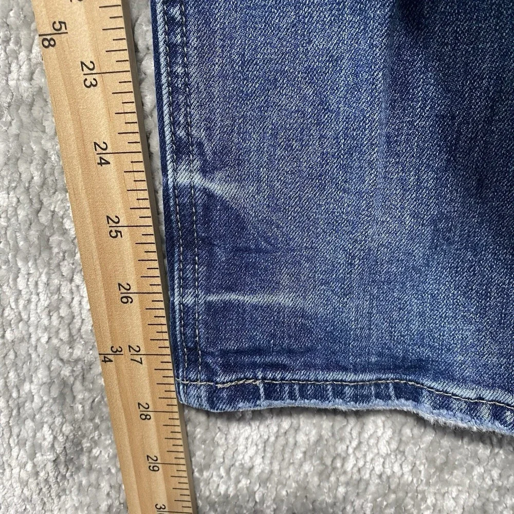 CR7 Cristiano Ronaldo Mens Distressed Blue Denim Tapered Jeans 32x30 Button‎ Fly